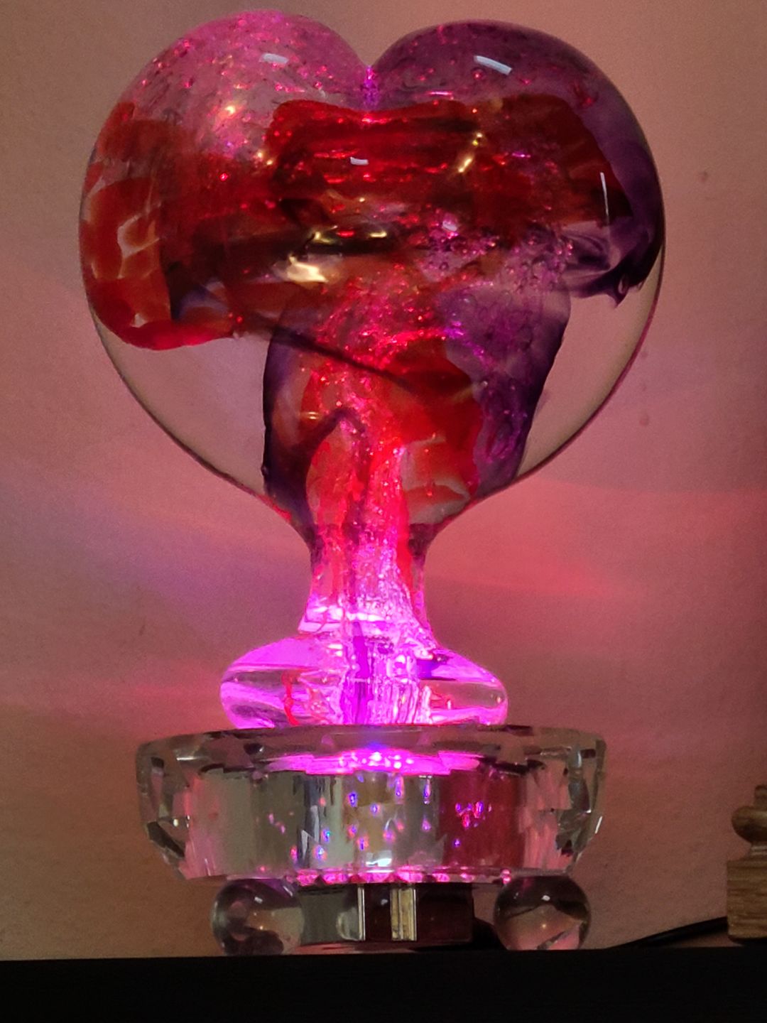 Customer photo review of Multi-Color Lucite Light Stand