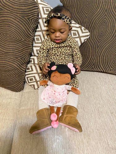 Customer photo review of Leyadoll Personalized Name Doll (Strawberry) with Gift Bag - Dark Skin Tone Black Baby Doll