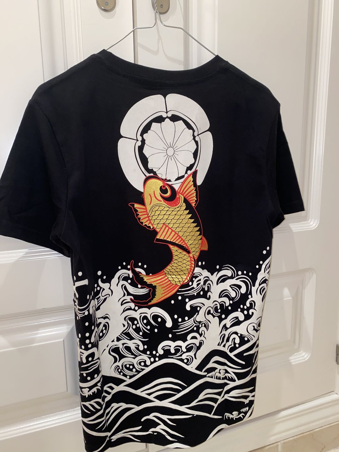 Customer photo review of The Golden Koi Painted T-shirt