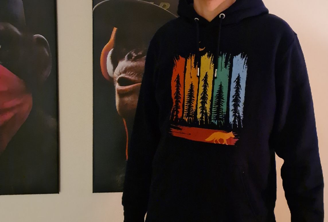 Customer photo review of FUCHS IM WALD BUNT - Bio Unisex Hoodie (PREMIUM)