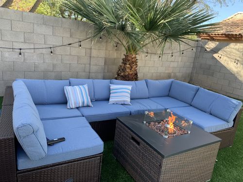 Customer photo review of Outdoor Sectional Sofa Firepits