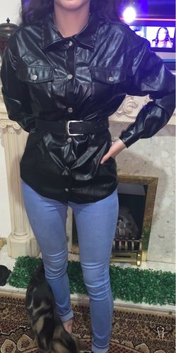 Customer photo review of Candid PU Leather Jacket