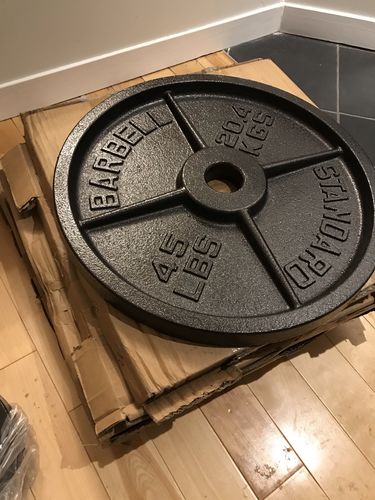 Customer photo review of 45lb cast iron plates - pair