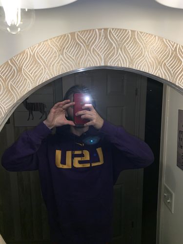 Customer photo review of Nike LSU Middle Swoosh Hoodie Size Large