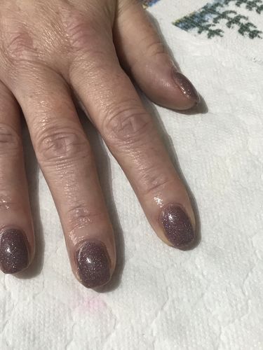 Customer photo review of Semilac 322 Shimmer Dust Brown UV Gel Polish 7 ml
