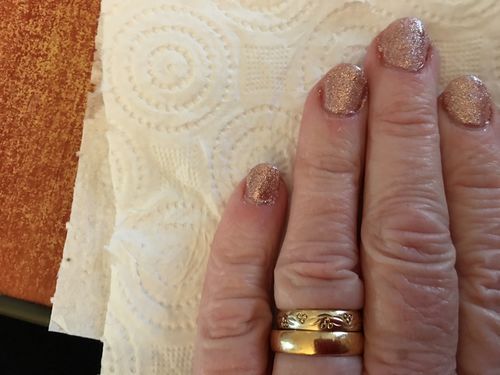 Customer photo review of Bluesky UV/LED Platinum Glitter Nail Gel Polish Set of 6