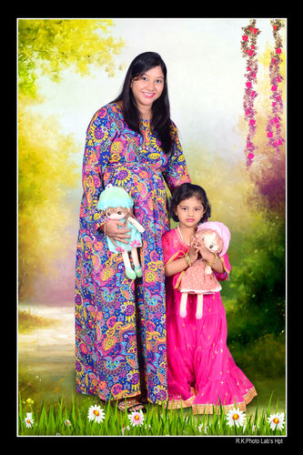 Customer photo review of Multi Blossom Concealed Zip Maternity & Nursing Maxi