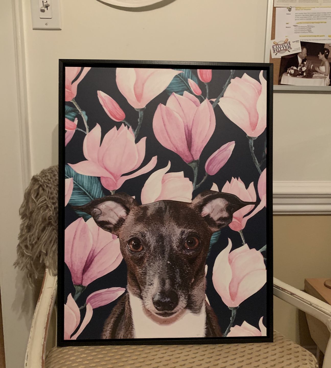 Customer photo review of Custom Pet Art Framed Canvas