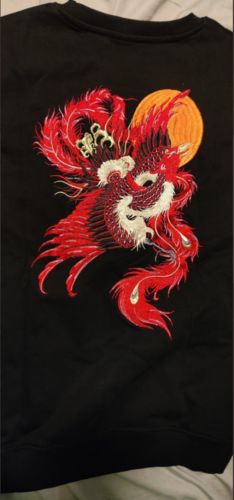 Customer photo review of Fire Phoenix Embroidery Sweatshirt