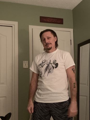 Customer photo review of Lebowski Art Unisex Tee