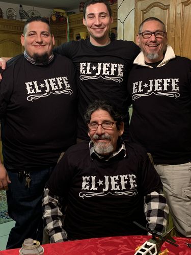 Customer photo review of El Jefe Old School OG Chingon T-Shirt