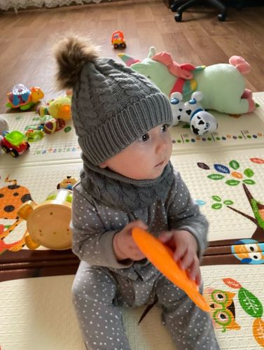 Customer photo review of CHARPEAU™ - Bonnet et écharpe assortis pour bébé et enfant hiver