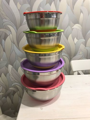 Customer photo review of Bol Mélangeur Inox avec Couvercle (Lot de 5)