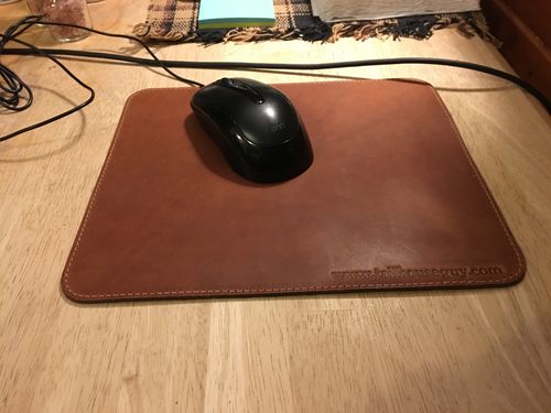 Customer photo review of Mouse Pad - Natural Tan