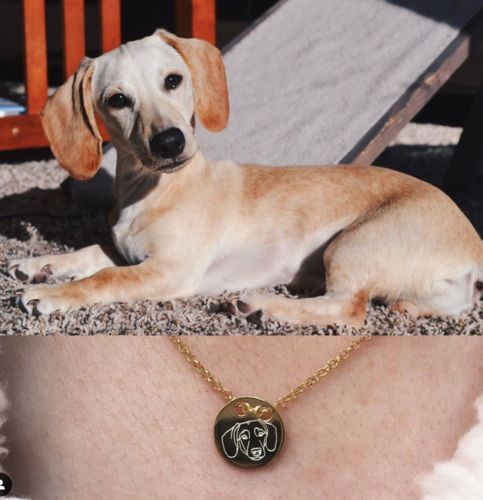 Customer photo review of Gold Dipped Lineart Love Halskette