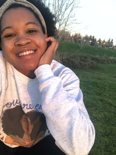 Customer photo review of You Are Enough (Hearts) -- Sweatshirt