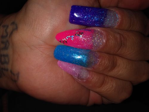 Customer photo review of Jelly Glitter Poly Nail Gel Extension Kit