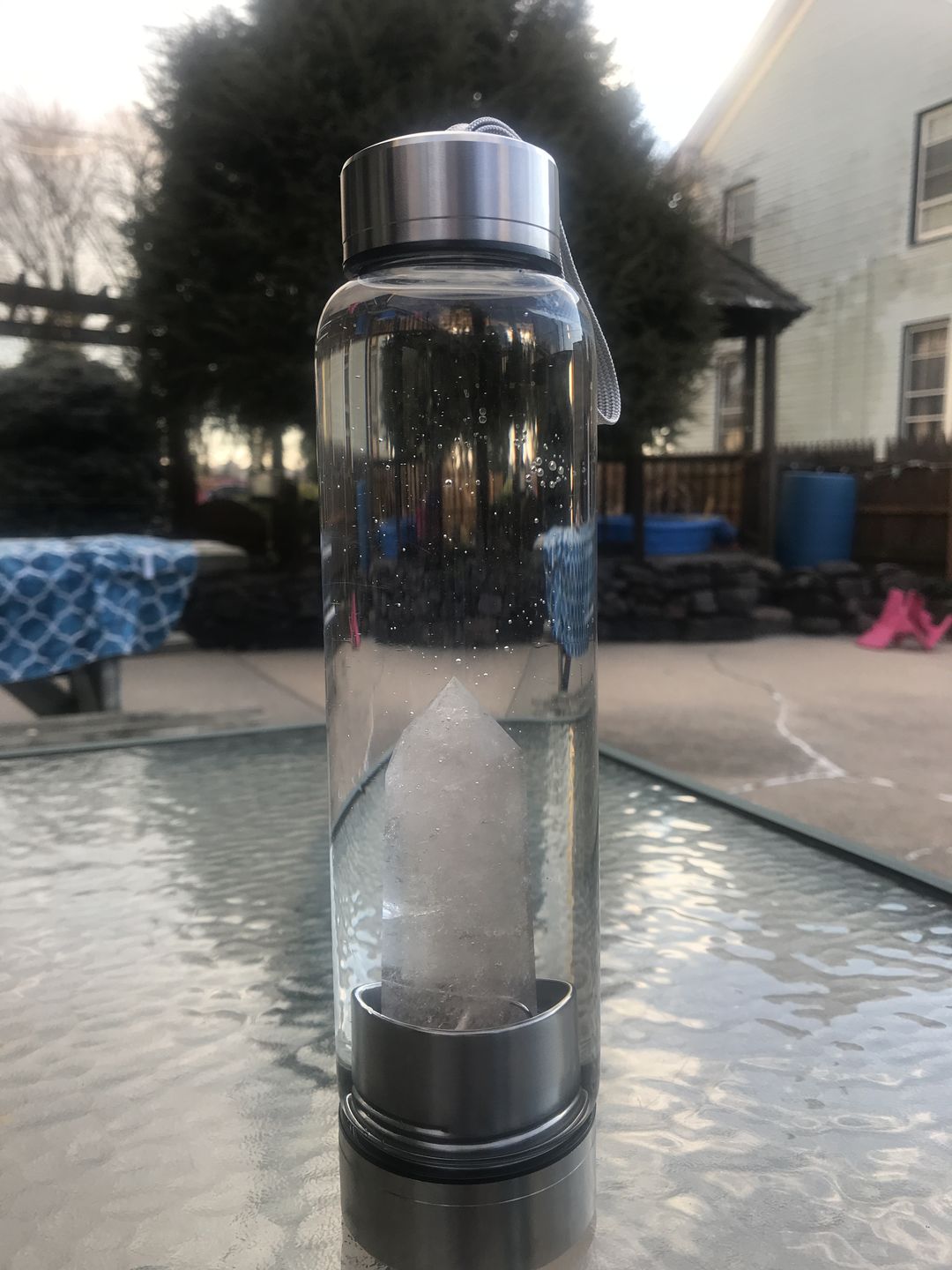 Customer photo review of Crystal Wand Water Bottle + Protective Sleeve (Stainless Steel)