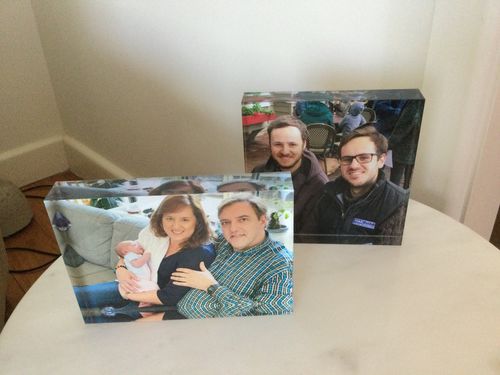Customer photo review of 10 x 10 cm Free Standing Acrylic Photo Block