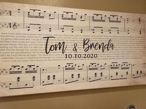 Customer photo review of Custom Couple Music Premium Canvas - Ready to Hang