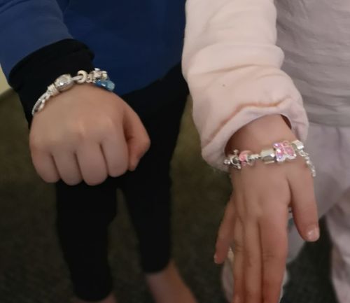 Customer photo review of Children's 'Blue Princess 5th Birthday' Silver Plated Charm Bead Bracelet