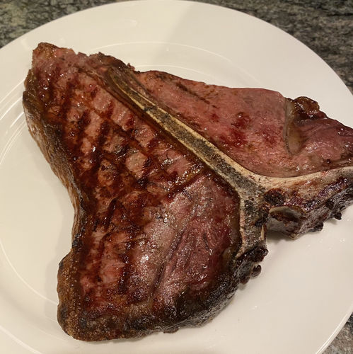 Customer photo review of Porterhouse Steak, 24oz, Dry Aged