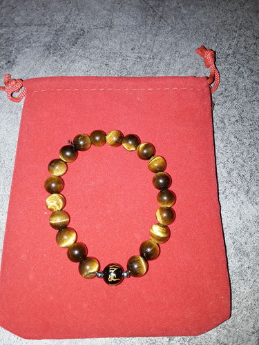 Customer photo review of BRACELET DUO OEIL DE TIGRE/OBSIDIENNE