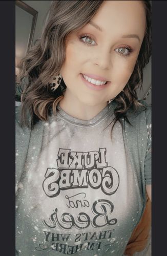 Customer photo review of Luke Combs & Beer That’s Why I’m Here Bleached T-shirt