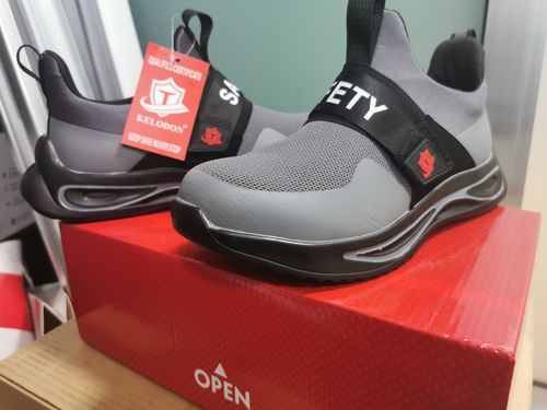 Customer photo review of KELODON Steel Toe Shoes-Velcro Collection-Grey