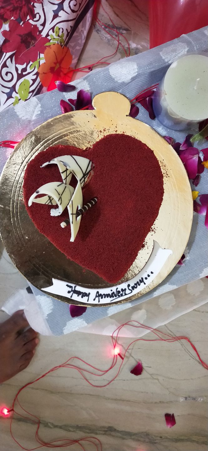 Customer photo review of Heart Shaped Red Velvet Cake