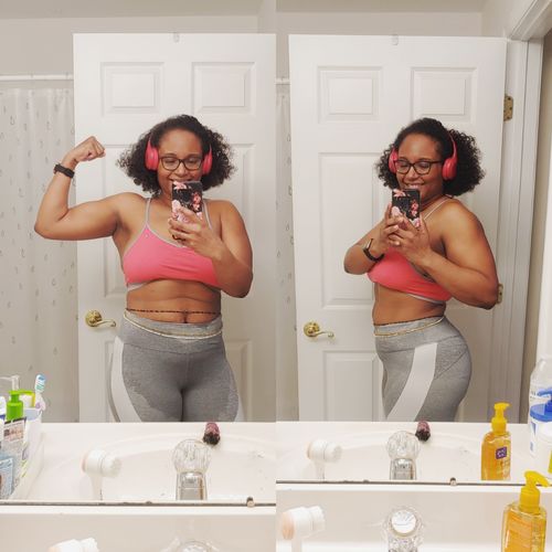 Customer photo review of Mykonos White and Gold Waist Beads
