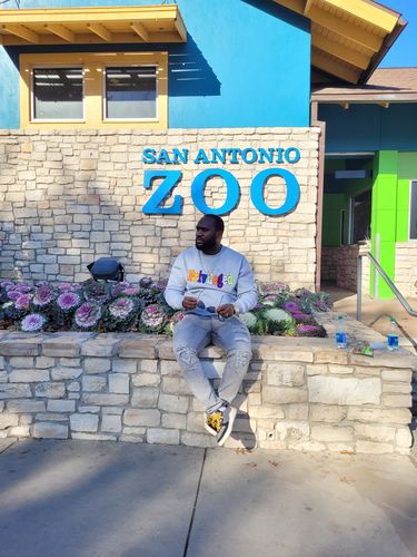 Customer photo review of Chenille Embroidered Privileged Fleece Crewneck Heather Grey (BF0617)
