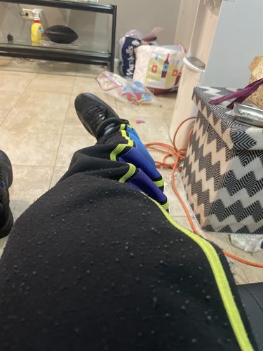 Customer photo review of Reflective Tape Track Pants Red (1A1-450)