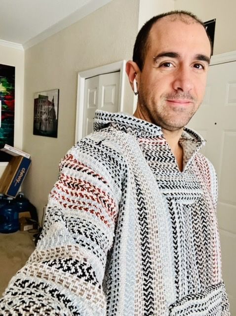 Customer photo review of Classic Stripe Terracotta Baja Hoodie