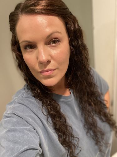 Customer photo review of Curly Ash Blonde
