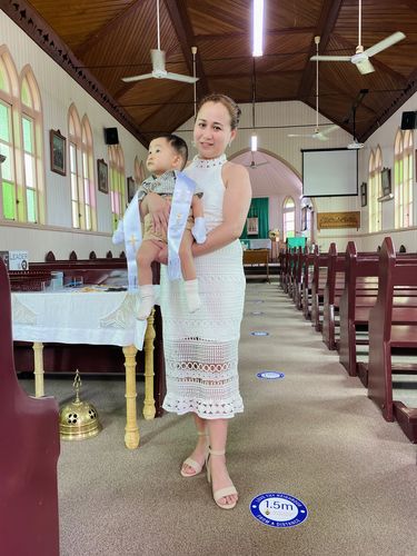Customer photo review of Rivers Midi Lace Dress - White