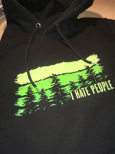 Customer photo review of I HATE PEOPLE Unisex Hoody - Siebdruck