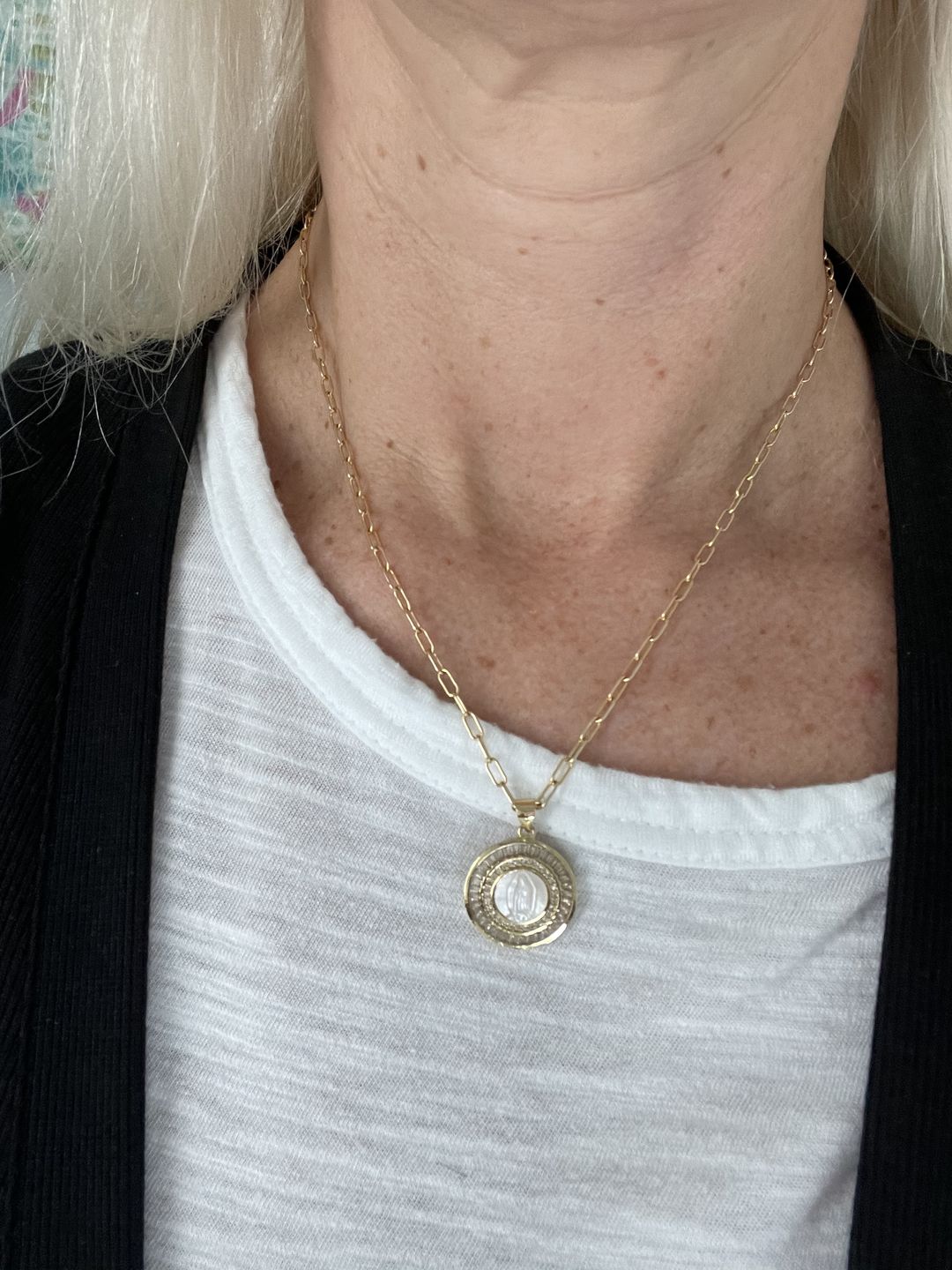 Customer photo review of Mother Mary Necklace