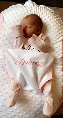 Customer photo review of Personalised Pink Star Baby Bean Bag
