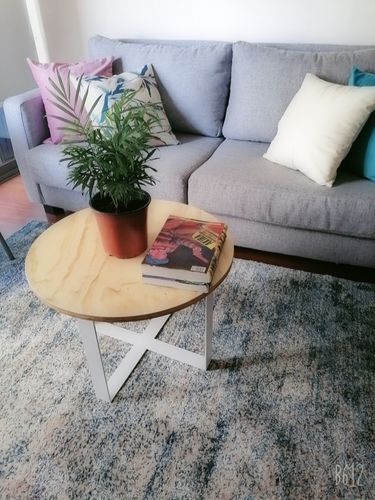 Customer photo review of Mesa de Centro MIMA Redonda BLANCA