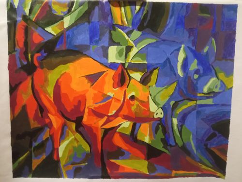 Customer photo review of Franz Marc Orenco Originals Piggies rojo y azul