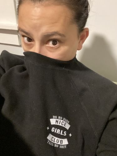 Customer photo review of NICE GIRLS CLUB CREW FLEECE