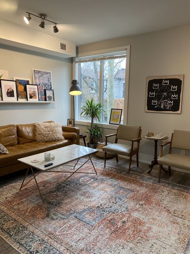 Customer photo review of Distressed Vintage Cezanne Terracotta Sky Area Rug