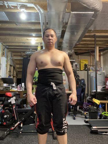 Customer photo review of Men's Heat Trapping Waist Toner