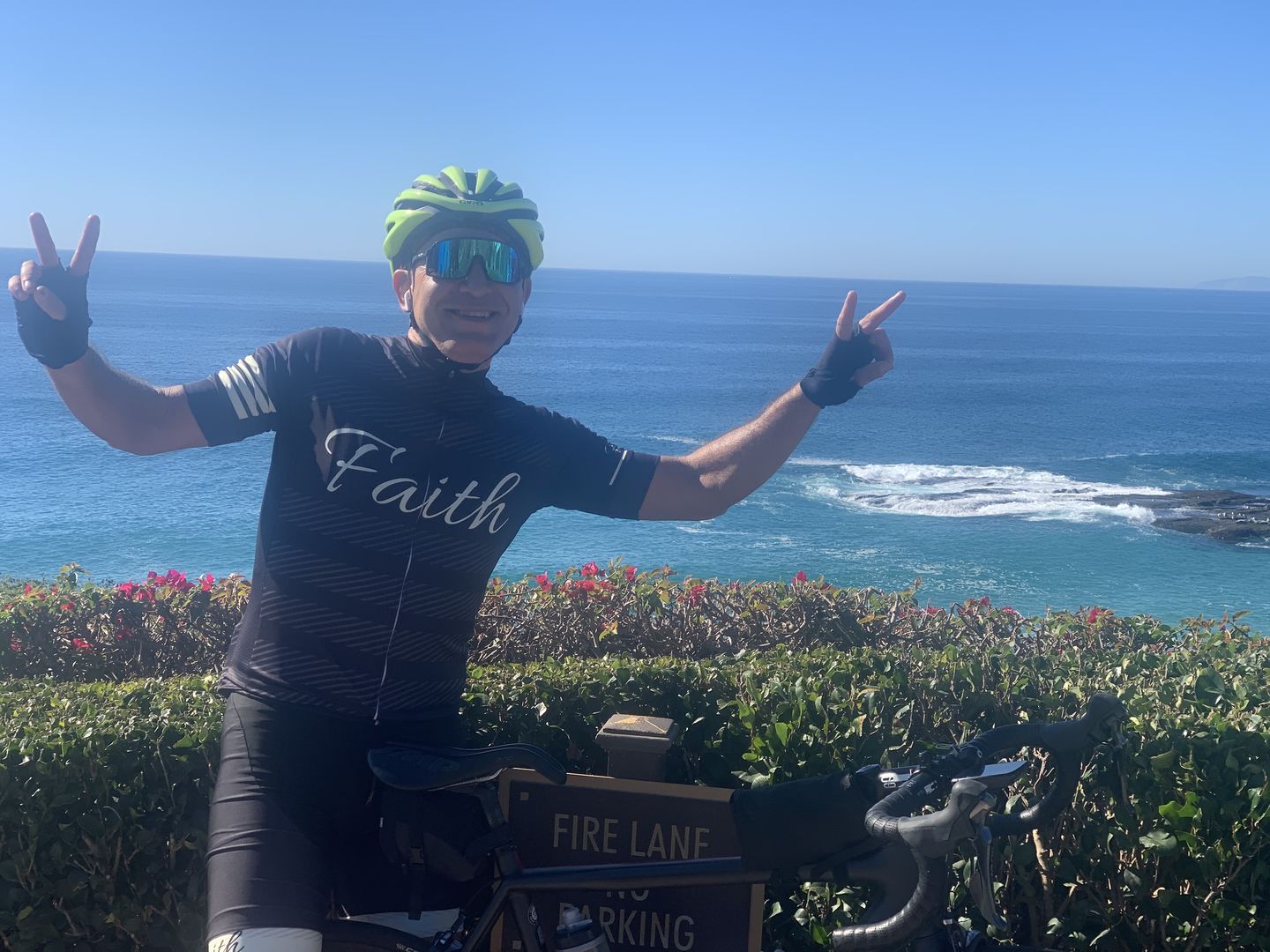 Customer photo review of Faith Cream Bib Shorts