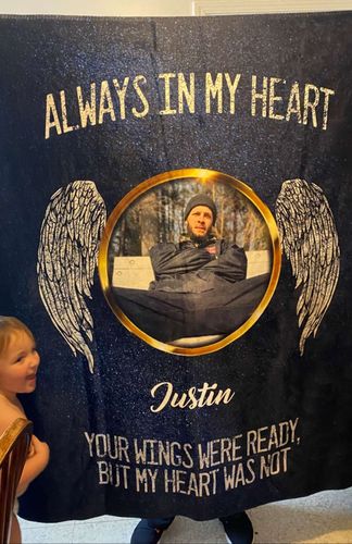 Customer photo review of Always In My Heart Personalized Blanket