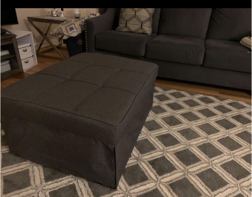 Customer photo review of Sofa Bed, Convertible Chair 4 in 1 Multi-Function Folding Ottoman Modern Breathable Linen Guest Bed with Adjustable Sleeper for Small Room Apartment, Dark Gray