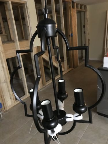 Customer photo review of Farmhouse Rustic 4-Light Lantern Pendant Lighting