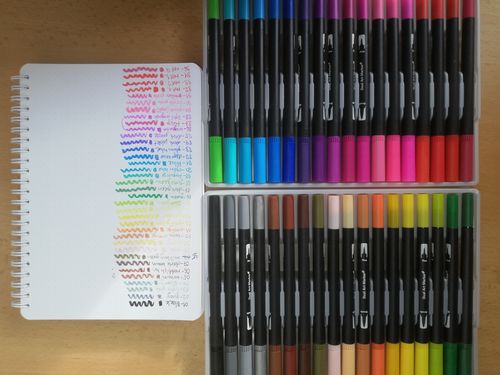 Customer photo review of Dual Brush Pens - Sets of 12/24/36/48/100