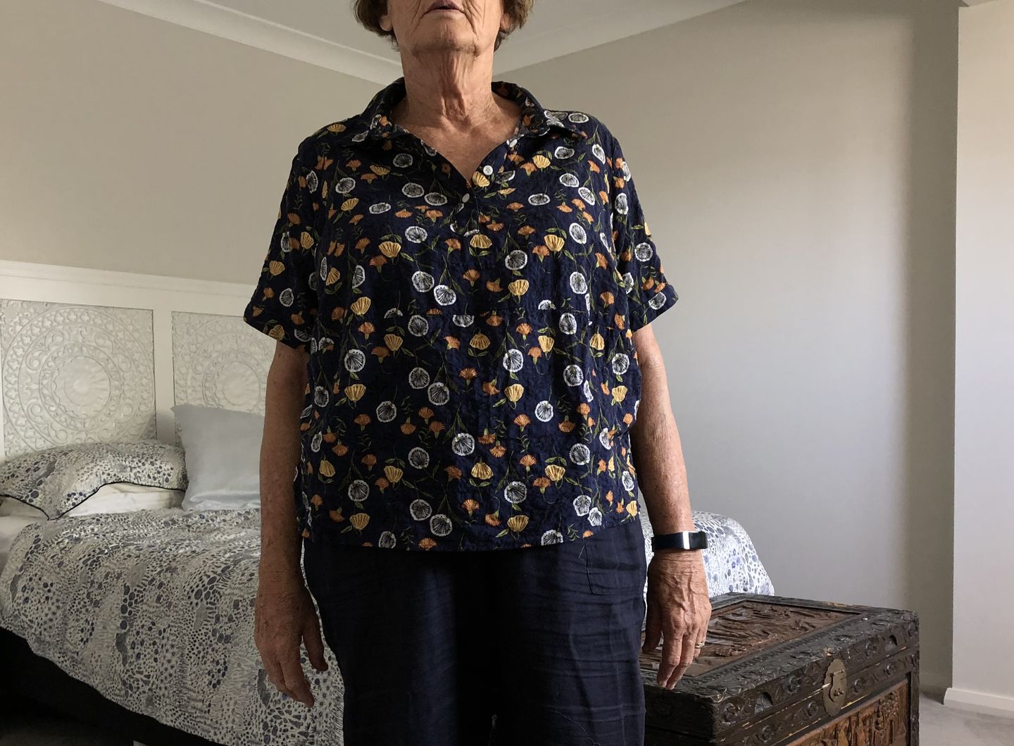 Customer photo review of Plus Size - Summer Flower Print Thin Cotton T-shirt